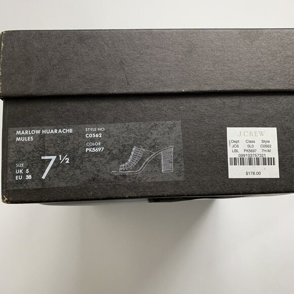 J. CREW MARLOW HUARACHE MULES Leather Light Blush 3.5" Heel Sz 7.5 New with box - Picture 11 of 11